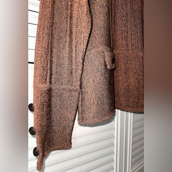 San Remo By Laura Knits Vintage Marled Knit Embossed Button Cardigan Size M - Picture 3 of 12